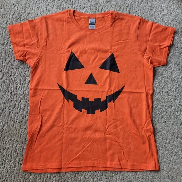 Women's Halloween Pumpkin Face T-Shirt - Size L - NWOT - Gildan - Picture 2 of 6
